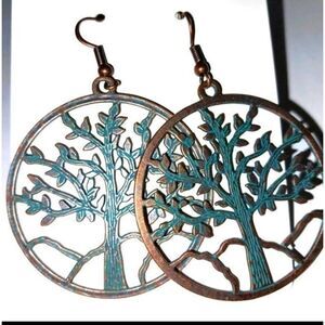 Vintage Women's Olive Green Drop tree earrings